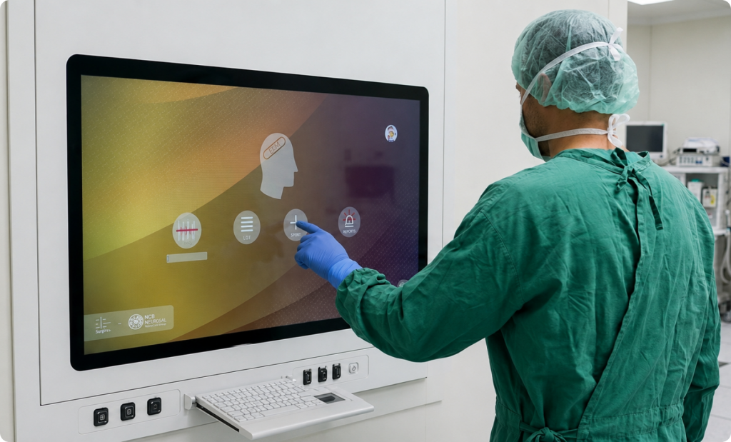 Surgiris: El sistema de vídeo, elemento central del quirófano
El quirófano digital se basa en la interconexión de los equipos médicos, las fuentes de imágenes, las pantallas, los sistemas informáticos hospitalarios y las herramientas de trazabilidad.
El sistema de vídeo es uno de sus elementos fundamentales.
Permite conectar los dispositivos médicos y transmitir las imágenes entre los distintos puntos de visualización del quirófano:
pantalla principal;
pantalla secundaria;
soporte de pared;
sala de control;
anfiteatro;
sala de reuniones;
otro quirófano;
sitio remoto seguro.
Gracias a la integración de vídeo, los equipos pueden controlar el entorno visual del quirófano desde una interfaz táctil sencilla e intuitiva.
De este modo, el sistema de vídeo médico se convierte en una auténtica herramienta de coordinación, documentación y colaboración.
Especialistas de Equipo Médico . EEM.